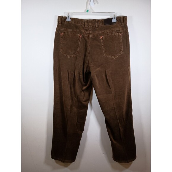 Enzo Tovare Mens Brown Corduroy Straight Leg Cotton Mid Rise Pants Size 40 - Picture 3 of 5